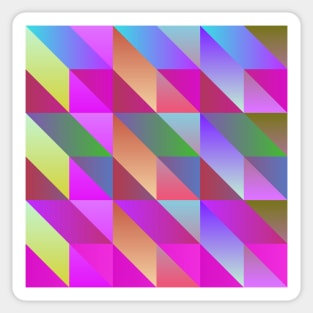 Pink Blue Burgundy Yellow Modern Geometric Angles and Boxes Sticker